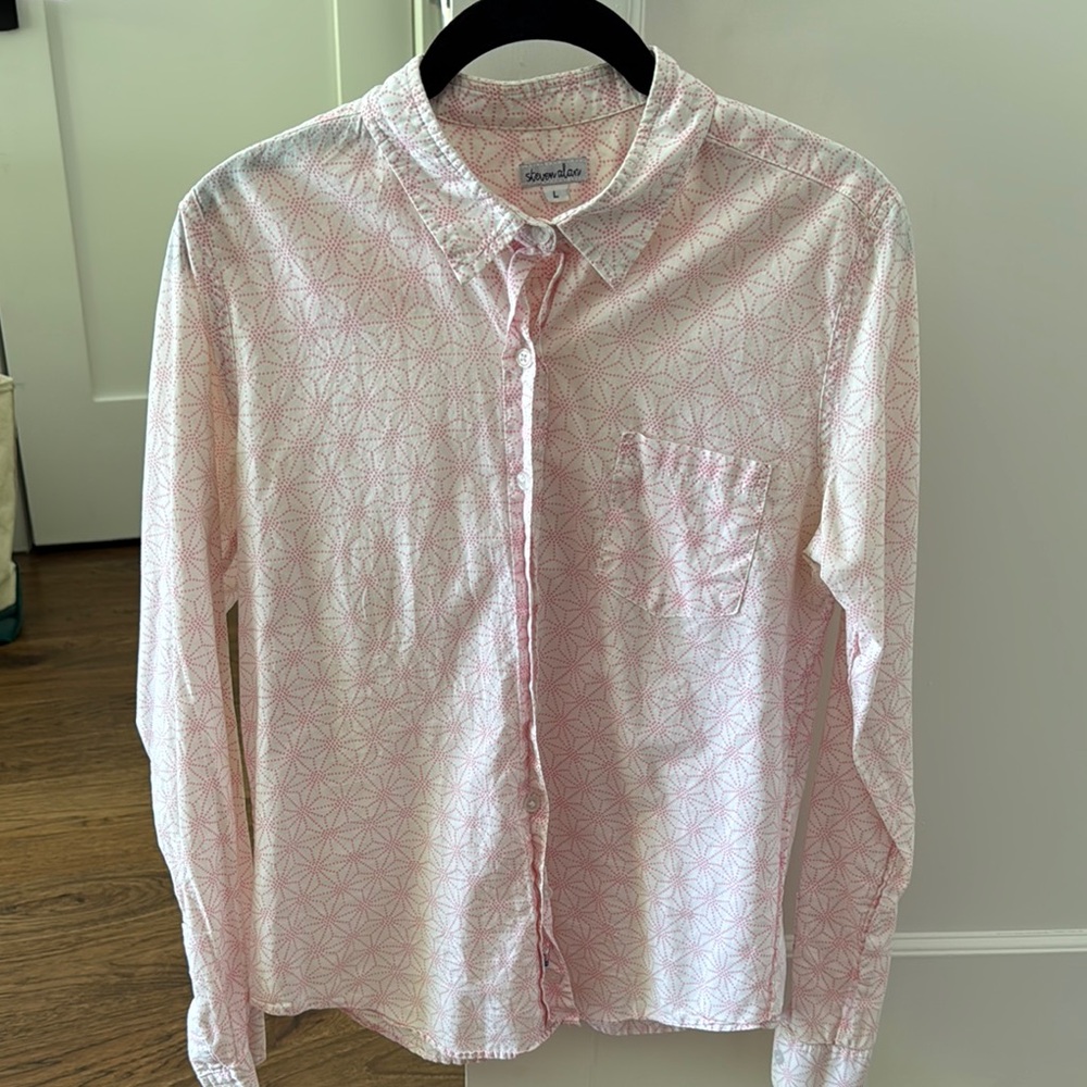 Steven Alan women's Pink Casual Button Down Shirt